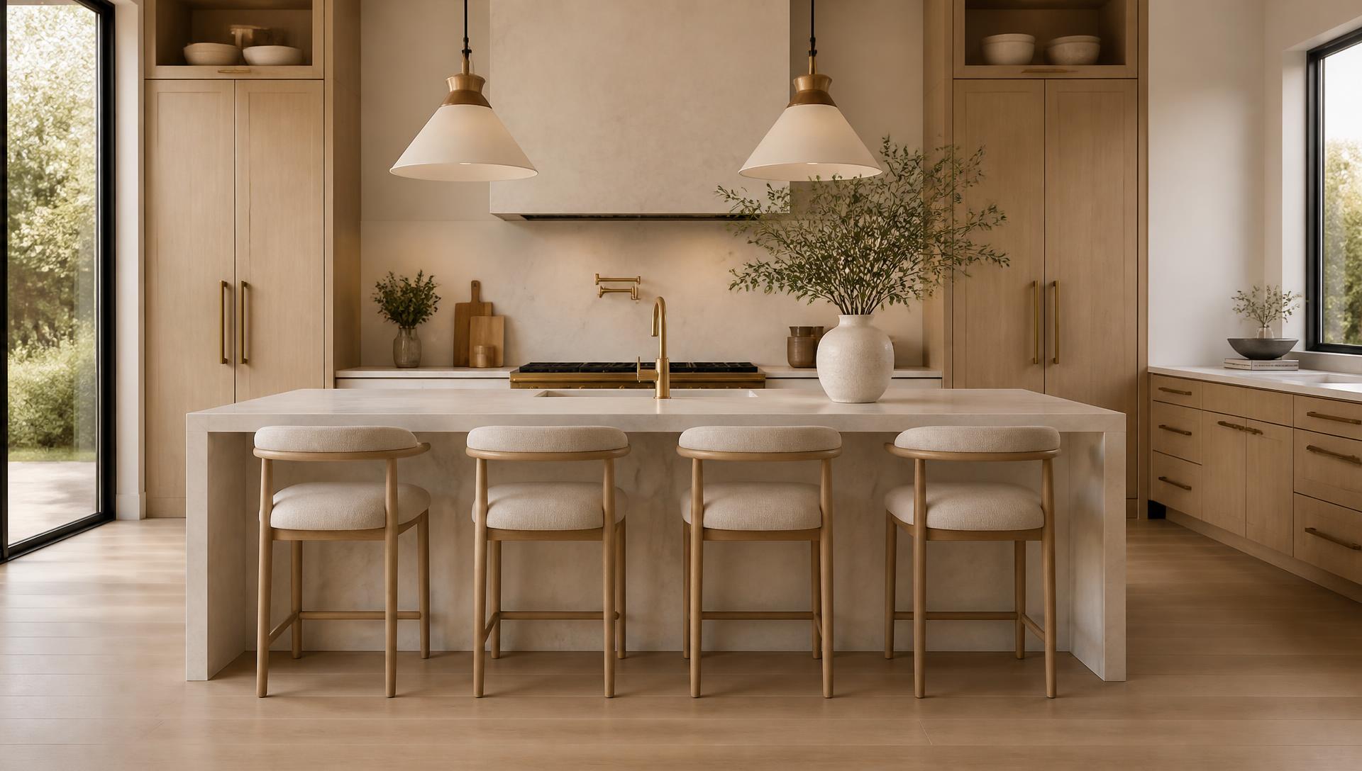 Modern white oak kitchen designed in Salt Lake City, Utah