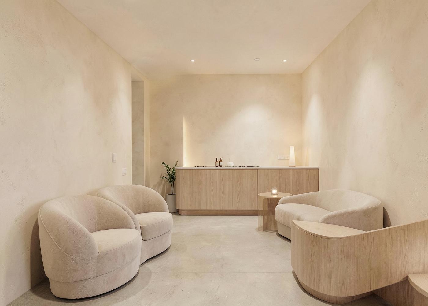 Med spa reception interior design in Utah